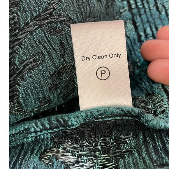 Coldwater Creek green/black tapestry cardigan jacket women's size PM - Picture 10 of 14